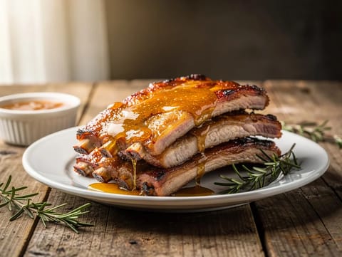 Costillas baby back al horno con glaseado de miel