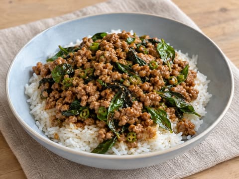 Pad Krapow Moo (salteado tailandés de cerdo con albahaca) Pad Krapow Moo (salteado tailandés de cerdo con albahaca)