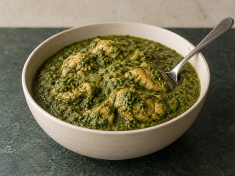 Palak Chicken (frango em molho de espinafres com especiarias) Palak Chicken (frango em molho de espinafres com especiarias)