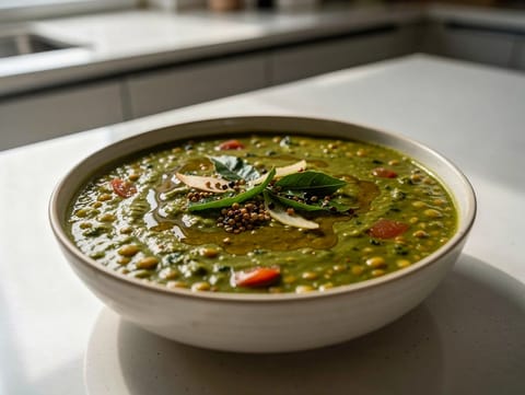 Palak Dal (spinazie- en gele-linzencurry) Palak Dal (spinazie- en gele-linzencurry)