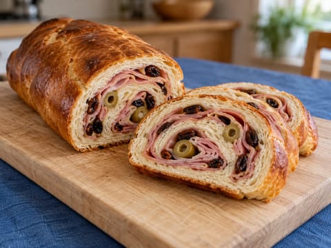 Pan de Jamón (venezuelskt skinkbröd med oliver och russin) Pan de Jamón (venezuelskt skinkbröd med oliver och russin)