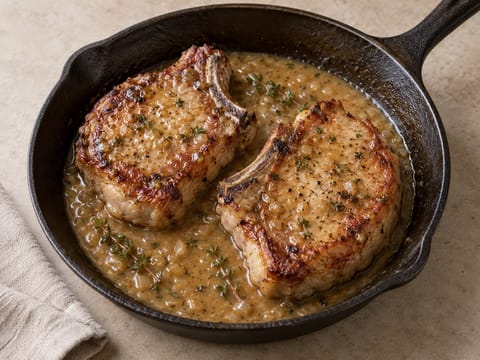 Pan-Seared Pork Chops with Apple Cider Pan Sauce