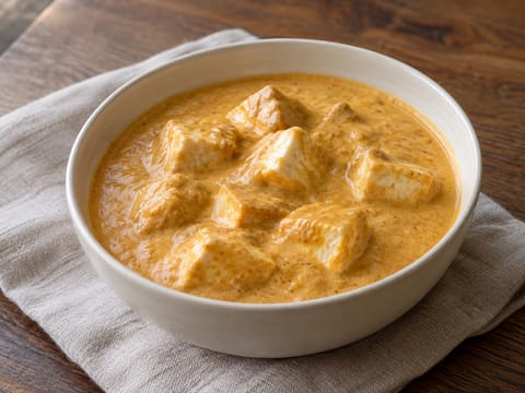 Korma de Paneer (Caril Suave e Cremoso com Molho de Caju e Amêndoa)