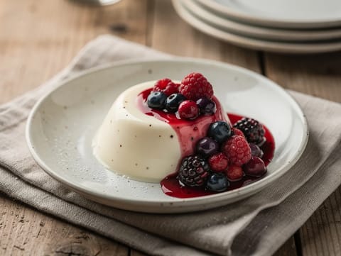 Panna Cotta alla Vaniglia (panna cotta de baunilha)