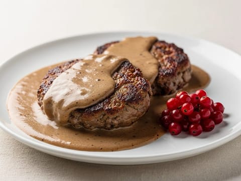 Pannbiff (Kremalı Soslu İsveç Dana Köftesi) Pannbiff (Kremalı Soslu İsveç Dana Köftesi)