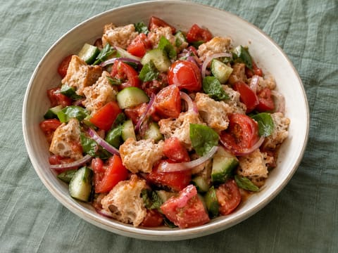 Panzanella (toszkán kenyér- és paradicsomsaláta) Panzanella (toszkán kenyér- és paradicsomsaláta)