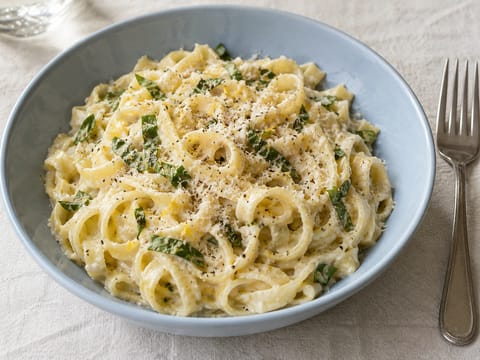 Pasta al Limone with Ricotta and Basil