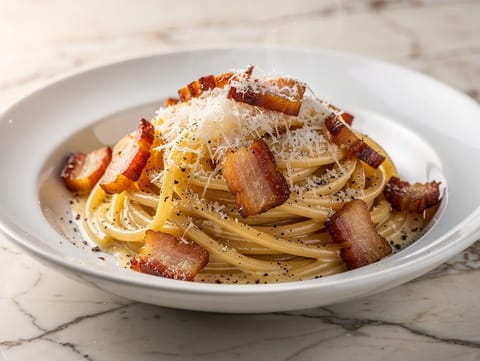 Pasta alla Gricia (pasta med guanciale och pecorino)