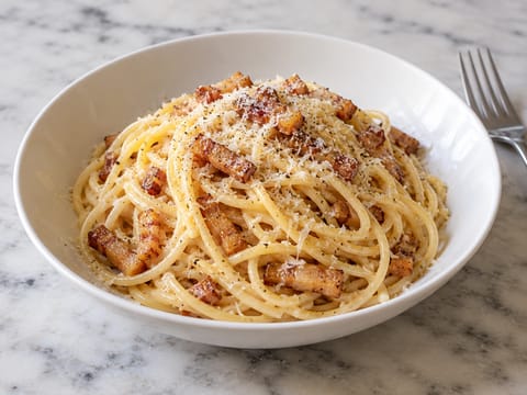 Pasta alla Gricia (pasta med guanciale og pecorino) Pasta alla Gricia (pasta med guanciale og pecorino)