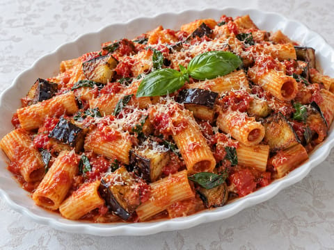 Pasta alla Norma (pasta siciliana con berenjena, tomate y ricotta) Pasta alla Norma (pasta siciliana con berenjena, tomate y ricotta)