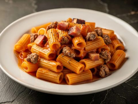 Pasta alla Zozzona (roomalainen makkara-munapasta)