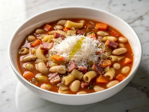 Pasta e Fagioli Tradizionale (soupe italienne de pâtes et haricots)