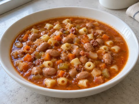 Pasta e Fagioli (italská polévka s těstovinami a fazolemi) Pasta e Fagioli (italská polévka s těstovinami a fazolemi)