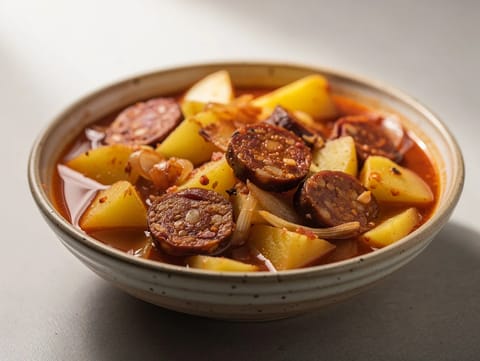 Patatas a la Riojana (guiso de patatas con chorizo y pimentón) Patatas a la Riojana (guiso de patatas con chorizo y pimentón)