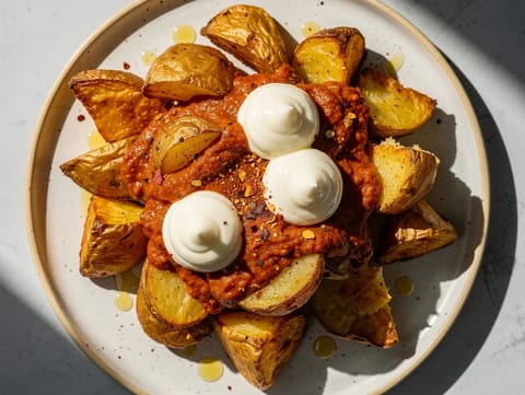 Patatas Bravas con Alioli (friterte poteter med bravas-saus) Patatas Bravas con Alioli (friterte poteter med bravas-saus)