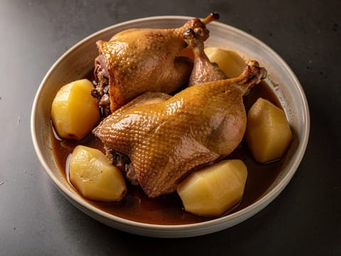 Pato con Peras (katalansk anka bräserad med päron och rödvin)