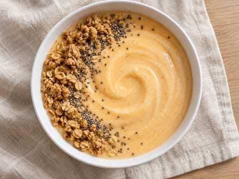 Μπολ smoothie με ροδάκινο και γιαούρτι Μπολ smoothie με ροδάκινο και γιαούρτι