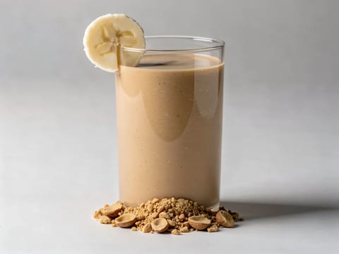Batido de banana com manteiga de amendoim Batido de banana com manteiga de amendoim