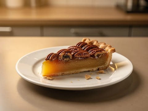 Pecan Pie s pudinkem z golden syrup v křehkém těstě