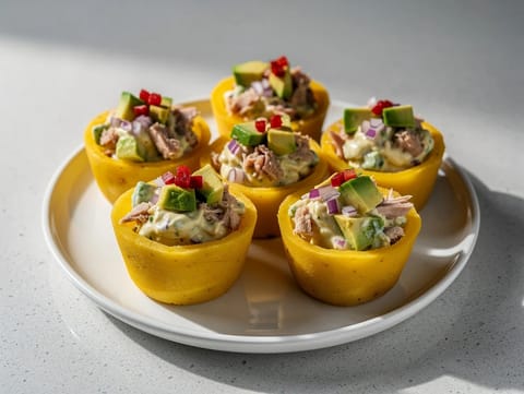Peruvian Causa Cups (kartoffel med tun- og avocadofyld)
