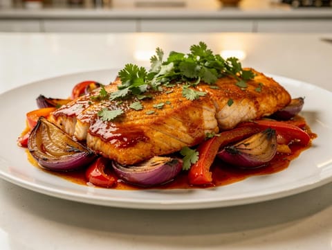 Pescado en Achiote (bakad fisk med annattopasta) Pescado en Achiote (bakad fisk med annattopasta)