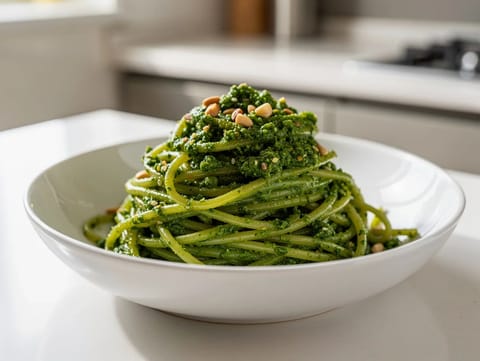 Pesto alla Genovese (bazsalikomos pestós tészta) Pesto alla Genovese (bazsalikomos pestós tészta)