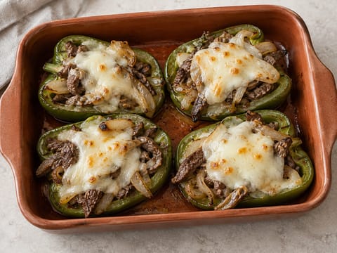 Ardei umpluți Philly Cheesesteak Ardei umpluți Philly Cheesesteak