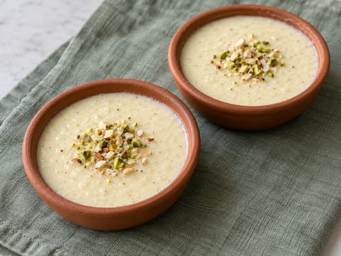 Phirni (pudding z mielonego ryżu z kardamonem i orzechami)