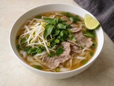 Phở Bò (wietnamska zupa z wołowiną i makaronem)
