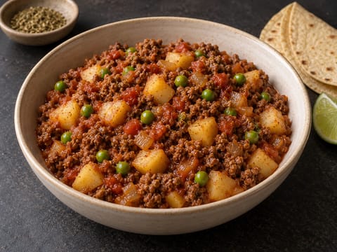 Picadillo Mexicano (macinato di manzo speziato con patate e piselli) Picadillo Mexicano (macinato di manzo speziato con patate e piselli)