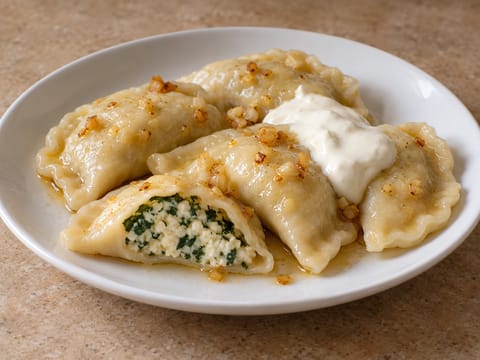 Nowoczesne pierogi ze szpinakiem i ricottą Nowoczesne pierogi ze szpinakiem i ricottą