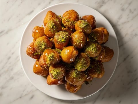 Pignolata (Ballı soslu Sicilya hamur lokmaları)