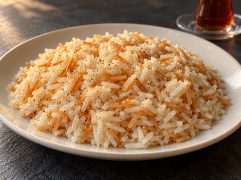 Pilav (pilaf turco de arroz com aletria) Pilav (pilaf turco de arroz com aletria)