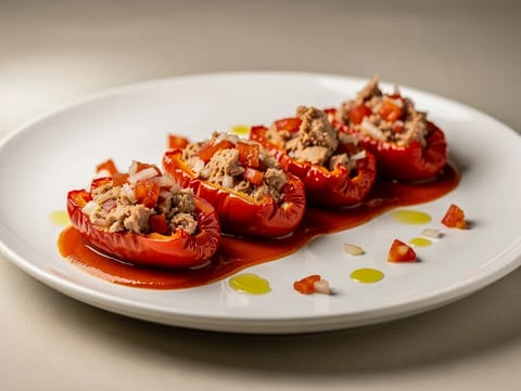 Pimientos del Piquillo Rellenos de Atún (ardei piquillo umpluți cu ton)