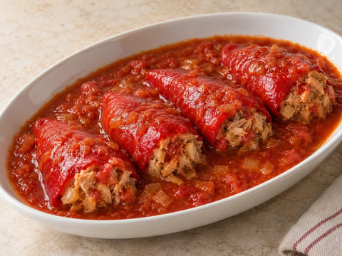 Pimientos del Piquillo Rellenos de Atún (peperoni piquillo ripieni di tonno) Pimientos del Piquillo Rellenos de Atún (peperoni piquillo ripieni di tonno)