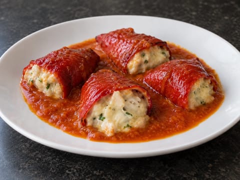 Pimientos del Piquillo Rellenos de Bacalao (piquillopaprikor fyllda med saltad torsk) Pimientos del Piquillo Rellenos de Bacalao (piquillopaprikor fyllda med saltad torsk)