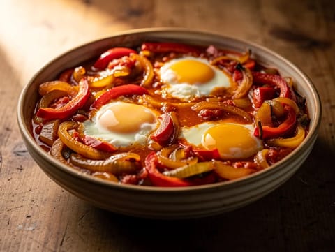 Piperade Basquaise (Bask Biberli, Domatesli ve Yumurtalı Güveç)
