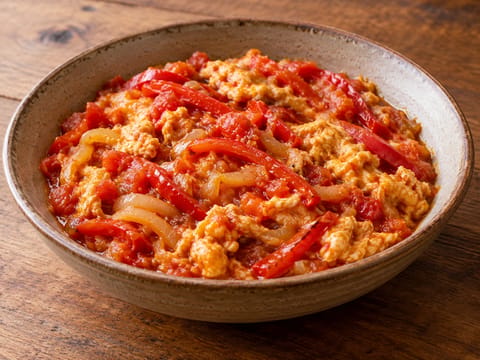 Piperade Basquaise (baszk paprikás-paradicsomos tojásos ragu) Piperade Basquaise (baszk paprikás-paradicsomos tojásos ragu)