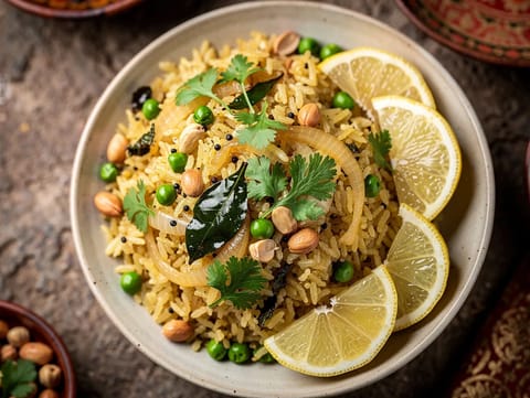 Poha (frokost med flaket ris)