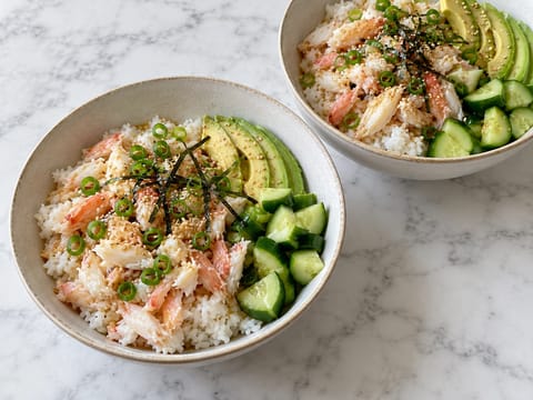 Poke bowl με καβούρι Poke bowl με καβούρι