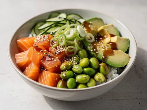 Poke bowl con edamame