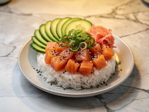 Poke Bowl pikkelöidyllä inkiväärillä Poke Bowl pikkelöidyllä inkiväärillä