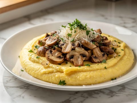 Polenta e Funghi (polenta aux champignons) Polenta e Funghi (polenta aux champignons)