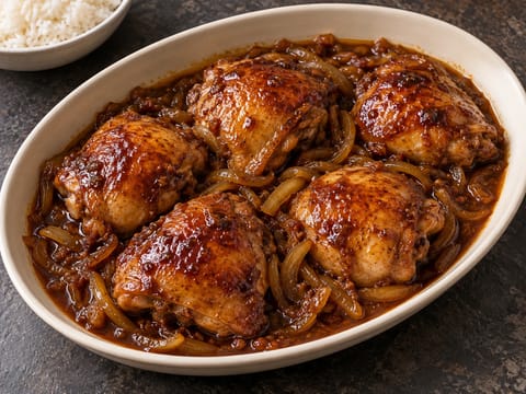 Pollo a la Coca-Cola (Hähnchen in Chipotle-Cola-Soße) Pollo a la Coca-Cola (Hähnchen in Chipotle-Cola-Soße)