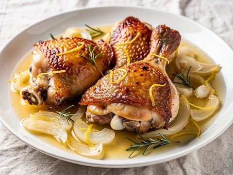 Pollo alla Cacciatora Bianca (White Wine Chicken with Rosemary and Lemon)