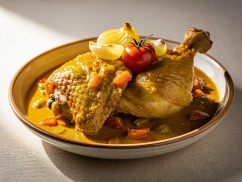 Pollo en Mole Amarillo Oaxaqueño (kuře ve žlutém mole)