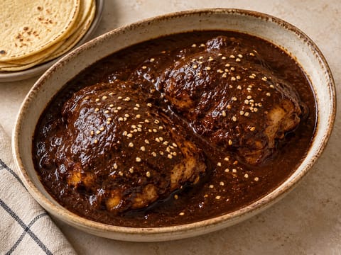 Pollo en Mole Negro Oaxaqueño (Κοτόπουλο σε μαύρο mole από την Οαχάκα) Pollo en Mole Negro Oaxaqueño (Κοτόπουλο σε μαύρο mole από την Οαχάκα)