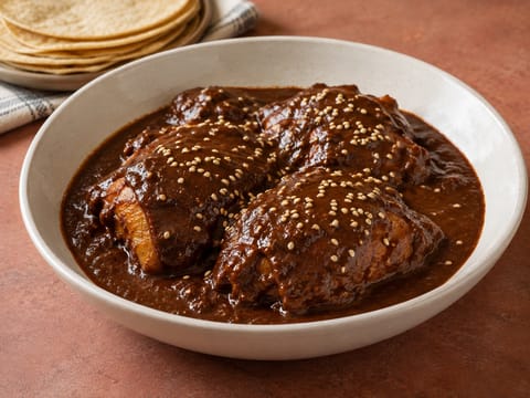 Pollo en Mole Poblano (kurczak w sosie mole) Pollo en Mole Poblano (kurczak w sosie mole)