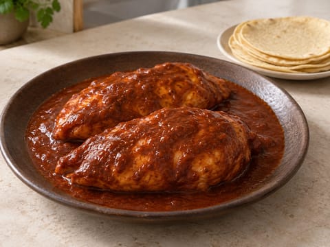Pechugas de Pollo en Salsa de Chile Ancho (Pechuga de Pollo en Salsa de Chile Ancho)