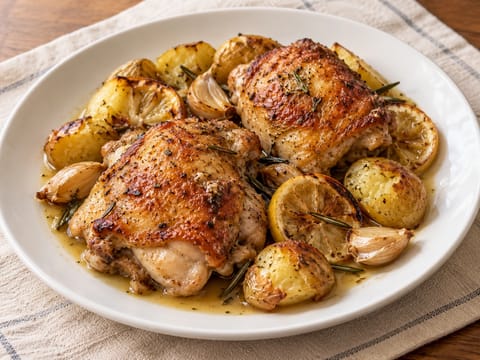 Pollo al Limone Traybake (pui cu lămâie și cartofi) Pollo al Limone Traybake (pui cu lămâie și cartofi)